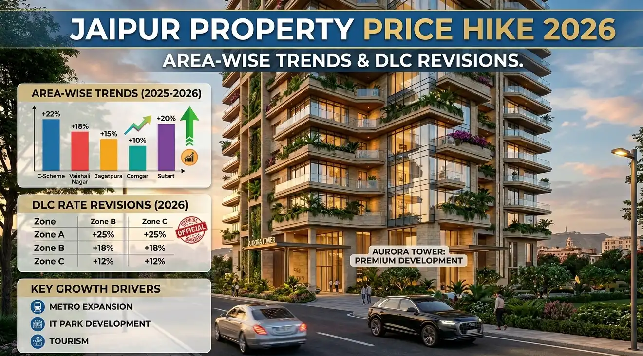 Jaipur Property Price Hike 2026: Area-Wise Trends & DLC Revisions