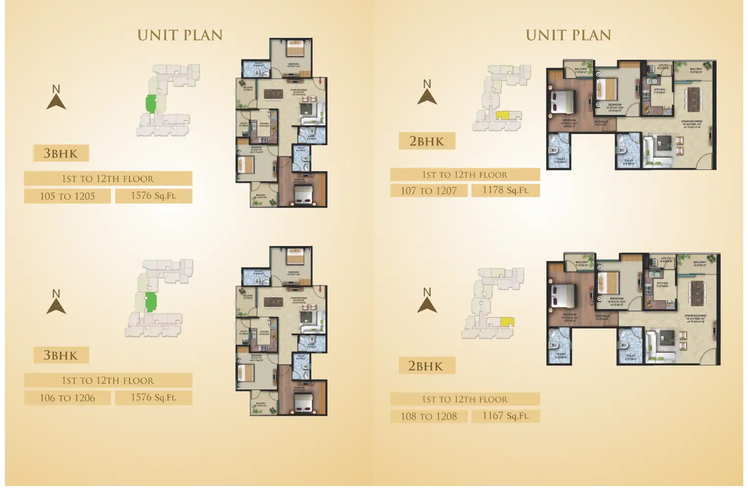 2 BHK Floor Plan 1